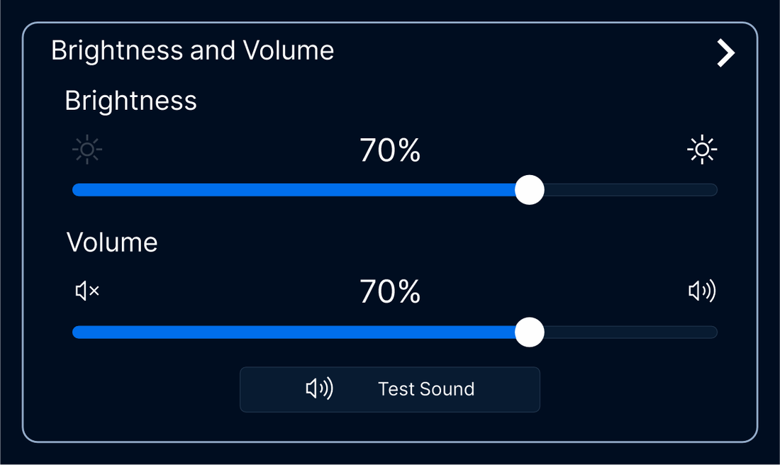 LS101 touchscreen brightness and volume settings