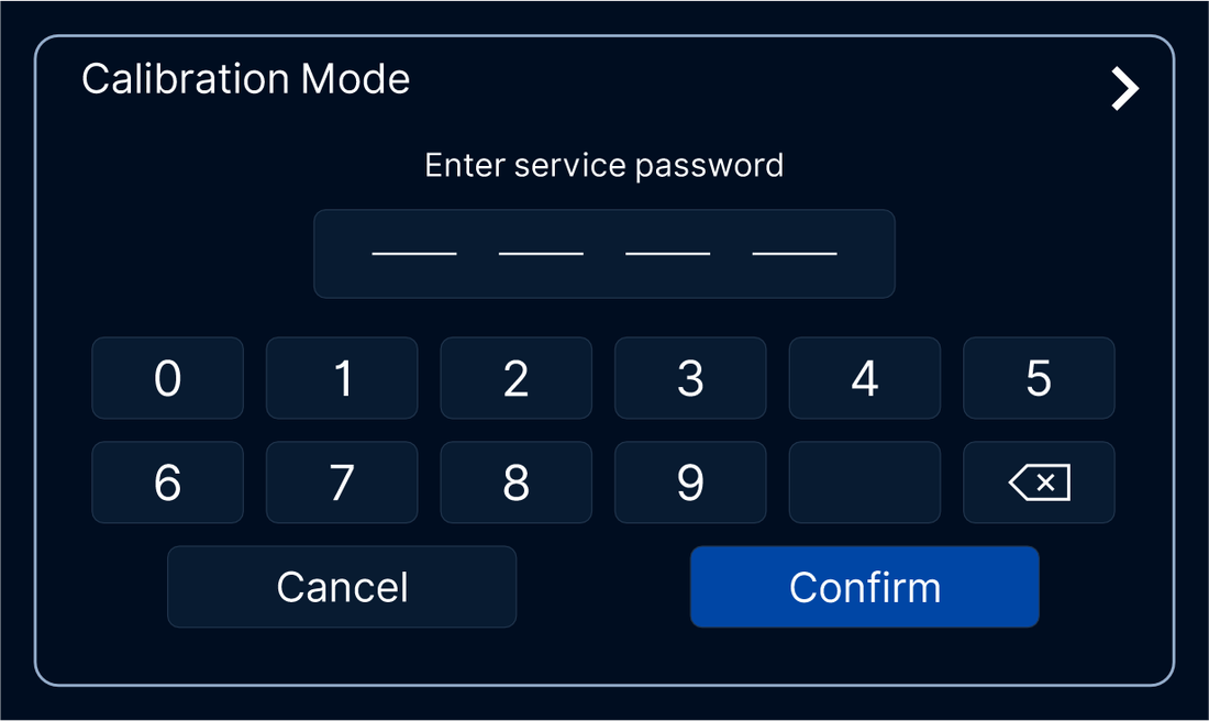 LS101 touchscreen calibration mode