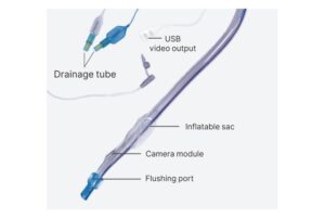 Camjoy DD101 Disposable Video Double Lumen Tubes Tube body and distal-end detail